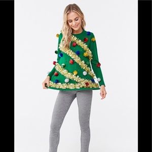 Light up Christmas tree sweater dress sz S